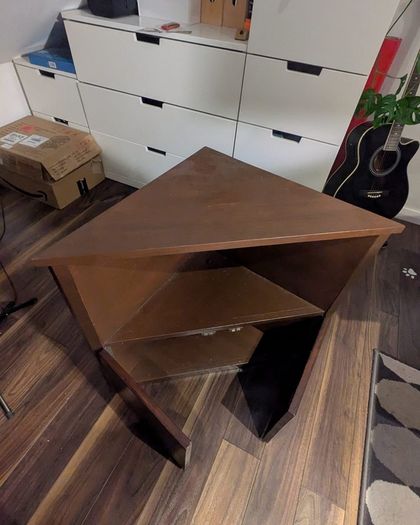 Corner cabinet, painted solid wood; will fit walnut furnitures