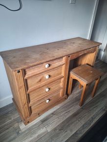 Solid Mexican Pine Desk + Stool