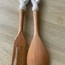 Italian Ceramic And Wood Handmade Salad Servers Image 5