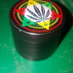 Rasta Black Metal Herb Grinder 4 layer 40mm