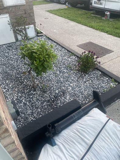 Free stone and railway sleepers