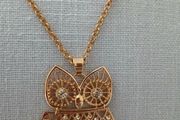 Swarovski Style  Owl Pendant