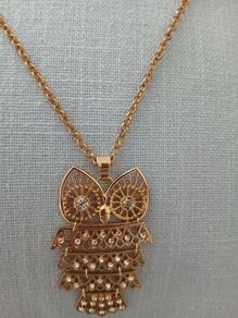 Swarovski Style  Owl Pendant