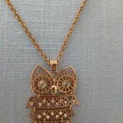 Swarovski Style  Owl Pendant