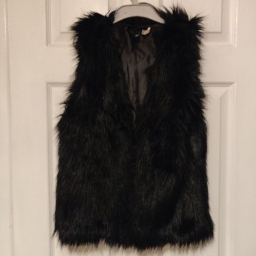 Black Faux fur vest, H&M