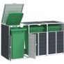 vidaXL Wheelie Bin Storage for Triple Bins Anthracite 216x81x115 cm Steel Image 2
