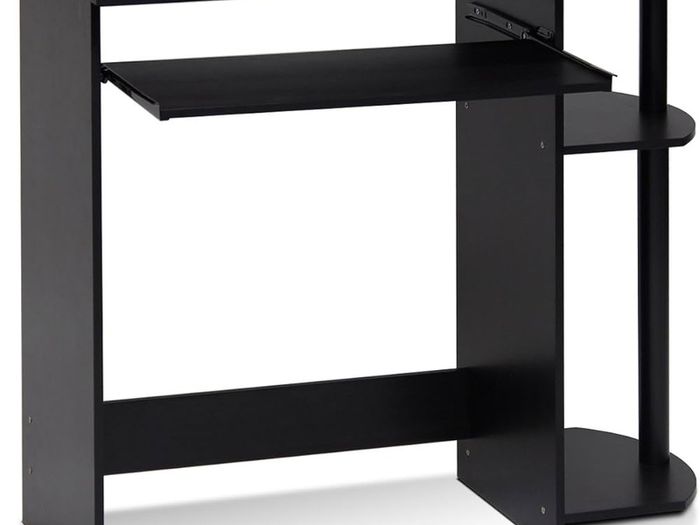 Simplistic Easy Assembly Computer Desk, Study Desk, Writing Desk, Espresso, 80 (W) x 73 (H) x 40 (D) cm
