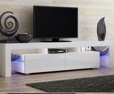 80 inch White LED TV Stand Modern TV Cabinet