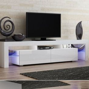 80 inch White LED TV Stand Modern TV Cabinet