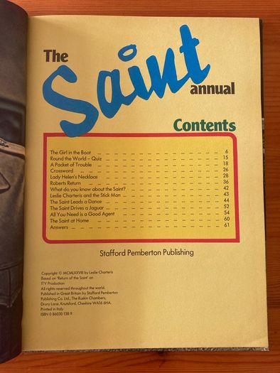 Comic:'The Return Of The Saint' annual 1979