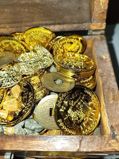 Pirates chest gold coins etc