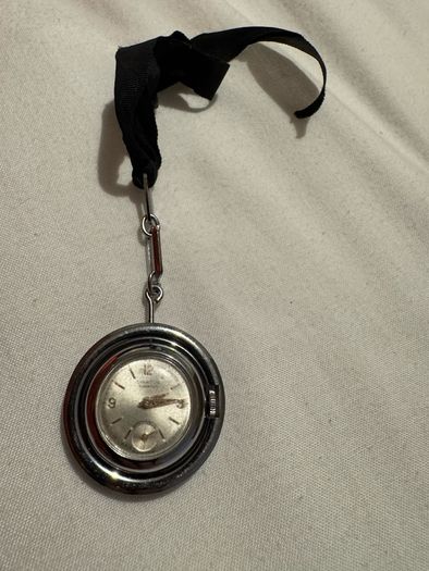 Watch Keychain Small Vintage Silver Quartz Gift Red Collectibles Switzerland Men