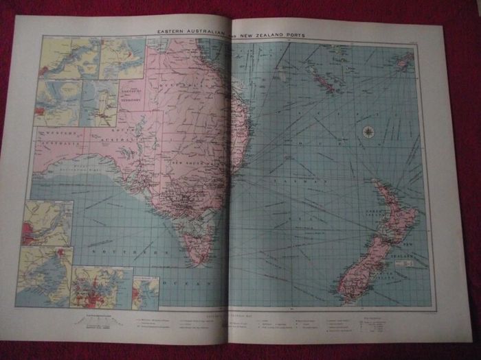 30 X Maps & Charts from Philip's Mercantile Marine Atlas of the World - Fourth Edition 1913