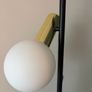 Made.com Modern Floor Lamp. Black & Brass with Frosted Glass Globe Image 4