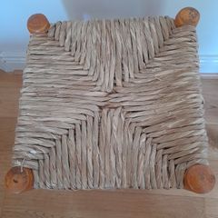 Wooden stool/Wicker seat