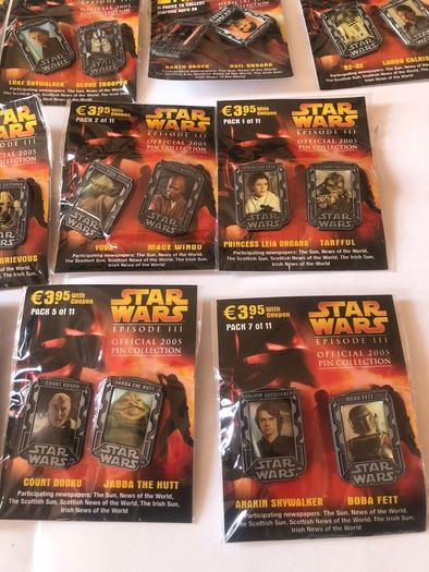 Star Wars Episode III 2005 Pin Collection Complete Set