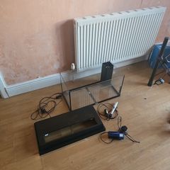 54 litre Fish Tank with Light Lid, Filter and Heater.