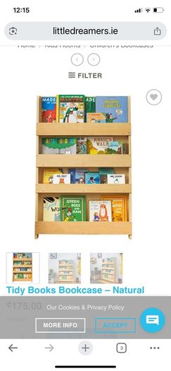 Tidy Books bookshelf solid beech forward facing book display