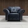 Olympia Grey Chester Arms Plush Velvet Fabric Sofa Image 8
