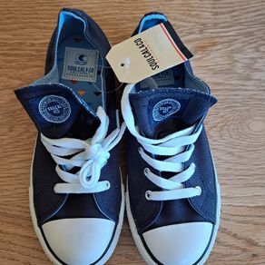 Navy Casual Trainers - Size 2 (Suit Boy or Girl)