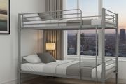 Metal Single Bunk Bed Frame- Grey, Free Delivery