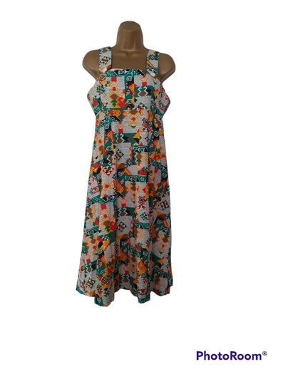 Vintage Pinafore summer dress abstract pattern Made in Ireland size Small Postage included