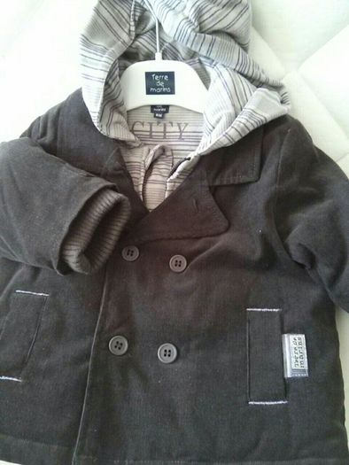 BNWOT boys warm winter coat (6-9mo) Terry de marins bought in tk maxx