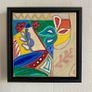 Framed Original Art Cubist Folk Art Original Gift Image 4