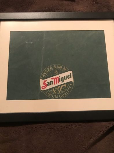 Framed San Miguel Linen Bar Signs