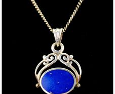 Sterling Silver Filigree Llapis Lazuli Pendant Necklace