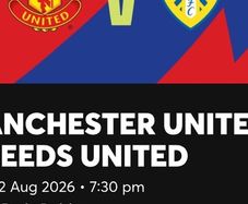 Leeds Utd V Man Utd ticket