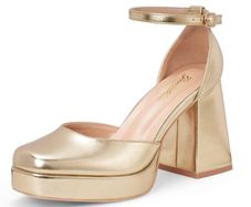 Brand New Women's Platform Chunky Heel Pumps 10CM Closed Toe Ankle Strap