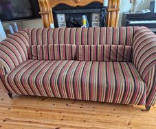 FREE: 2x Large, comfortable retro striped sofa (Must collect before Friday/Saturday!)