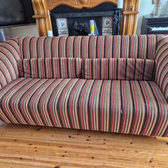 FREE: 2x Large, comfortable retro striped sofa (Must collect before Friday/Saturday!)