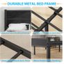Single Bed Frame with Wooden Headboard and Footboard Image 7
