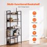 Metal Bookshelf, 5-Tier Tall Industrial Bookshelf, Rustic Display Vintage Storage Bookcase with Open Shelves, Freestanding Display Shelving Image 7