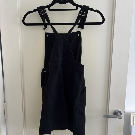Black denim midi dress