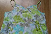 Green Flowery Dress.  Age 8-9