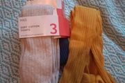 M&amp;S soft cotton tights, 11-12 yrs, pack of 3