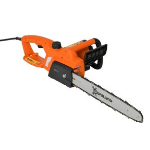 Aluminium Electric Chainsaw, Double Brake Protection, Blade Cover, 2000 W for Wood, Trees and Branches, Orange