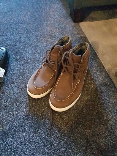 new boys brown high top boots