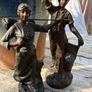 Fine pair of 19 th century bronzed Spelter Figures , Harvest . Image 3