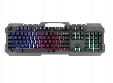 New GT-5 PC Metal Gaming LED Rainbow Backlight Wired USB Keyboard 104 Keys #885