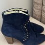 Navy Suede Ankle Boots Image 2