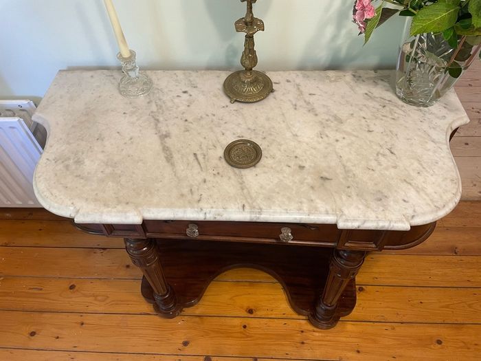 Antique Marble Top Console / Hall Table