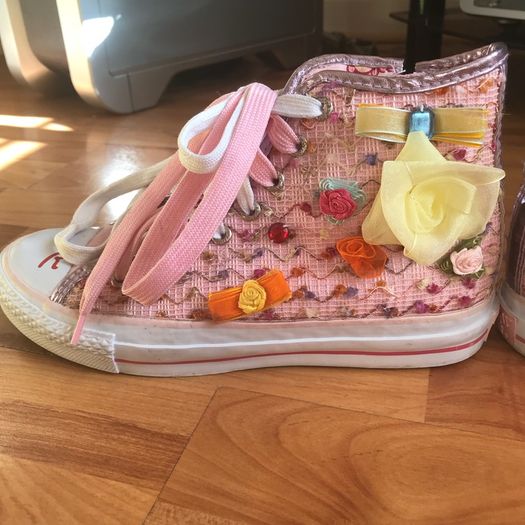 Pink Canvas High Top Trainers From Replay