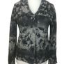 Gerry Weber Ladies Black Grey floral knit wool blend cardigan size 14 Image 2