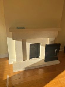 Stone fireplace