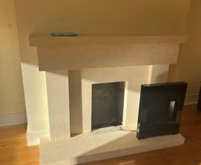 Stone fireplace