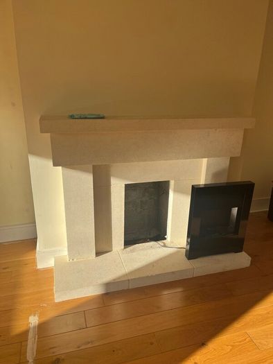 Stone fireplace